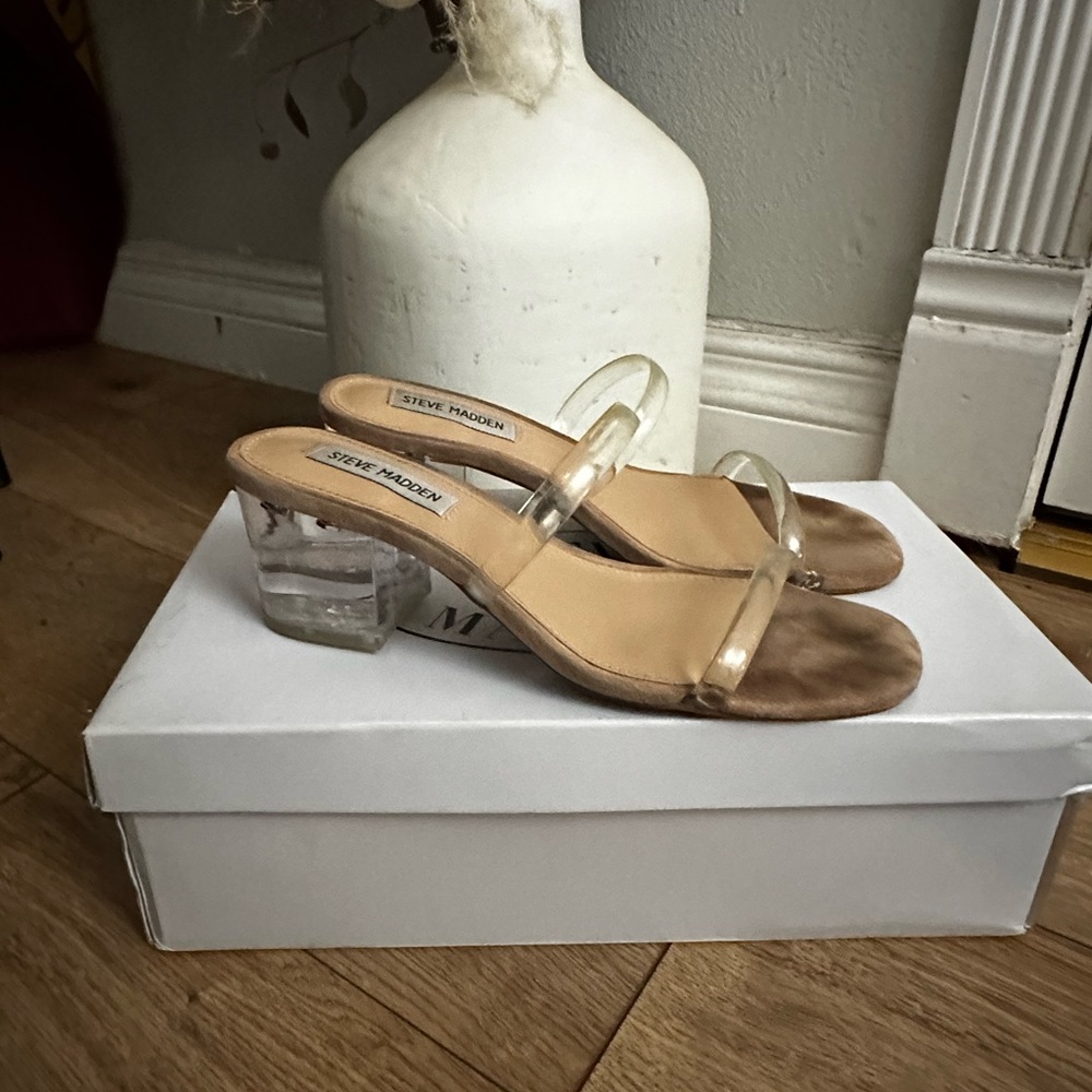 Steve Madden clear strap sandals